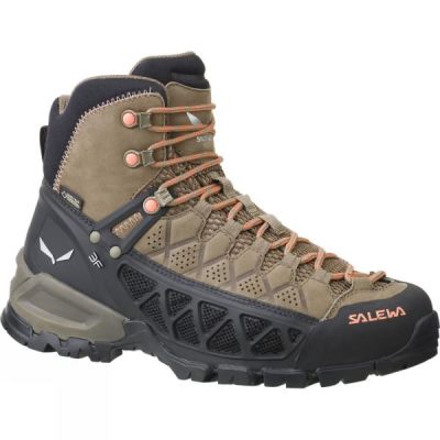 Botas Salewa Alp Flow Mid GTX Mujer Marrones / Coral - Chile GZW276845